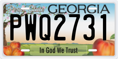 GA license plate PWQ2731