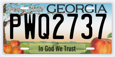 GA license plate PWQ2737