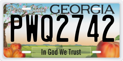 GA license plate PWQ2742
