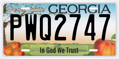 GA license plate PWQ2747