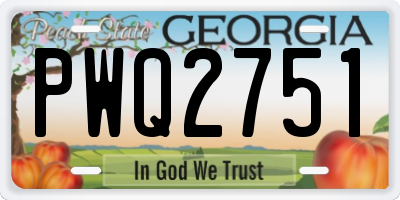 GA license plate PWQ2751