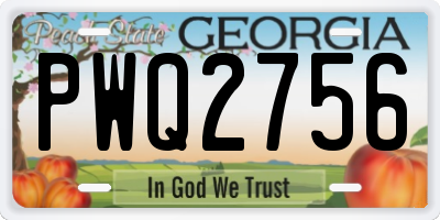 GA license plate PWQ2756