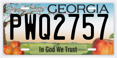GA license plate PWQ2757