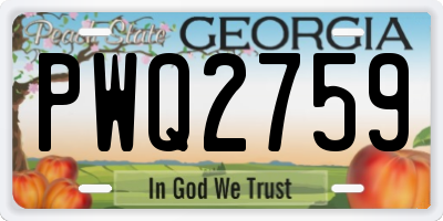 GA license plate PWQ2759