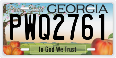 GA license plate PWQ2761