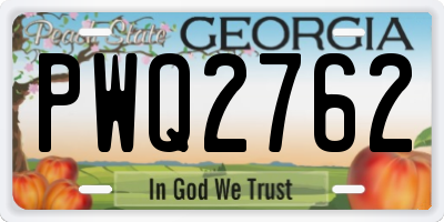 GA license plate PWQ2762