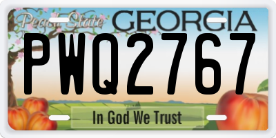 GA license plate PWQ2767