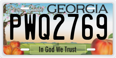 GA license plate PWQ2769