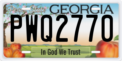 GA license plate PWQ2770