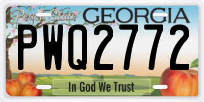 GA license plate PWQ2772