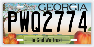 GA license plate PWQ2774