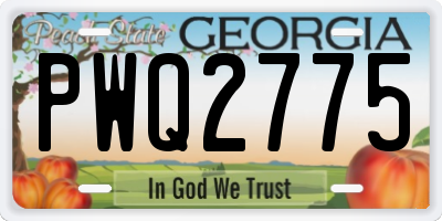 GA license plate PWQ2775