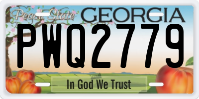 GA license plate PWQ2779