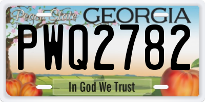 GA license plate PWQ2782