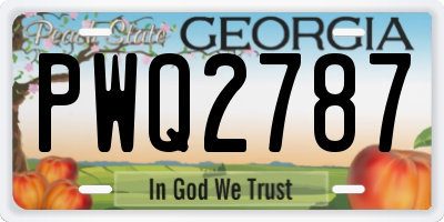 GA license plate PWQ2787