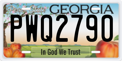 GA license plate PWQ2790