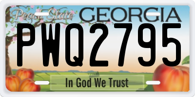 GA license plate PWQ2795
