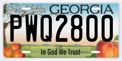 GA license plate PWQ2800