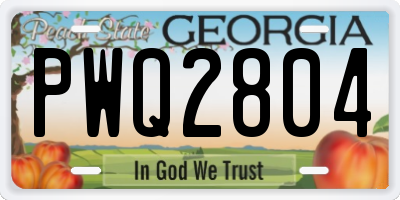 GA license plate PWQ2804