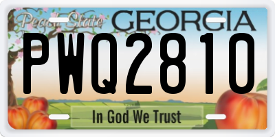 GA license plate PWQ2810