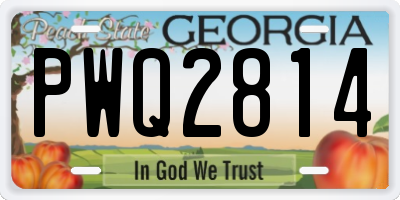 GA license plate PWQ2814