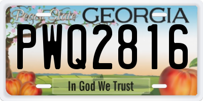 GA license plate PWQ2816