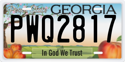 GA license plate PWQ2817