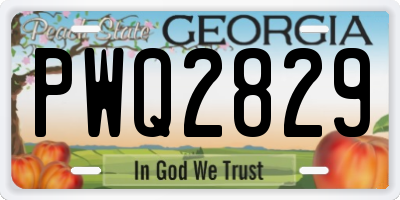 GA license plate PWQ2829