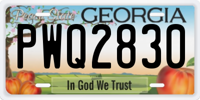 GA license plate PWQ2830