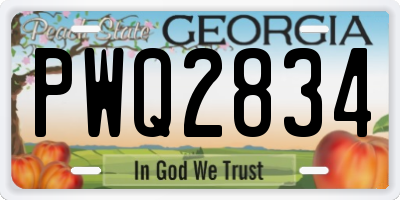 GA license plate PWQ2834