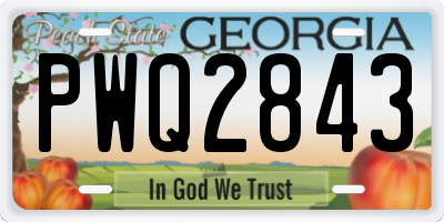 GA license plate PWQ2843