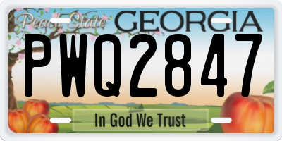 GA license plate PWQ2847