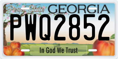 GA license plate PWQ2852