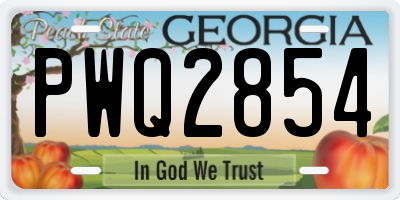 GA license plate PWQ2854