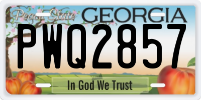 GA license plate PWQ2857