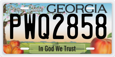 GA license plate PWQ2858
