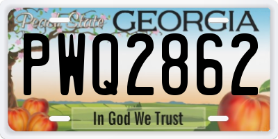GA license plate PWQ2862
