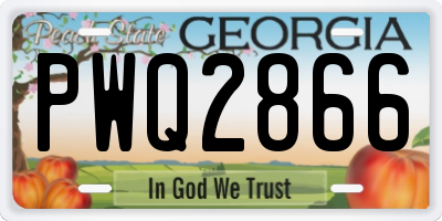 GA license plate PWQ2866
