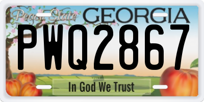 GA license plate PWQ2867