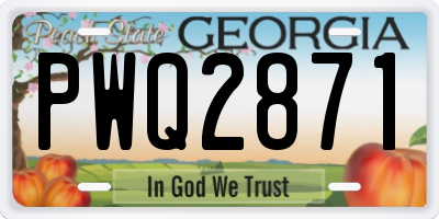 GA license plate PWQ2871