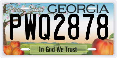 GA license plate PWQ2878