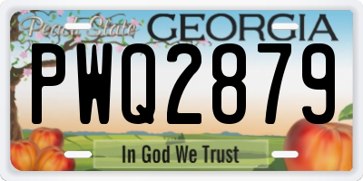 GA license plate PWQ2879
