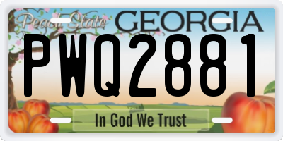 GA license plate PWQ2881