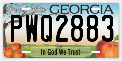 GA license plate PWQ2883