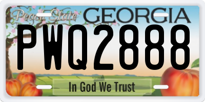GA license plate PWQ2888