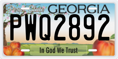 GA license plate PWQ2892