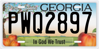 GA license plate PWQ2897