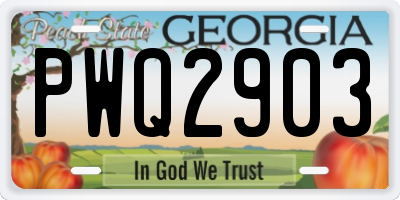 GA license plate PWQ2903