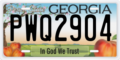 GA license plate PWQ2904