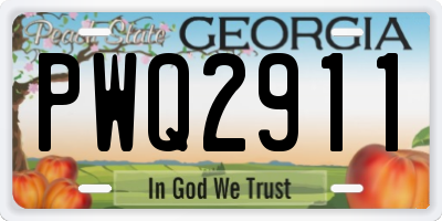 GA license plate PWQ2911